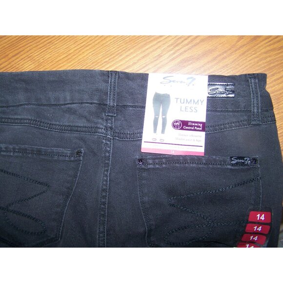Seven 7 Jeans Black Tummy Less Skinny High Rise 14 Black NWT - Picture 8 of 10